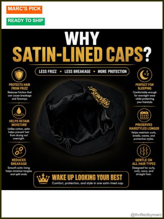 Satin-Lined Premium Skull Cap – Breathable Stretch Fit Hair Protector